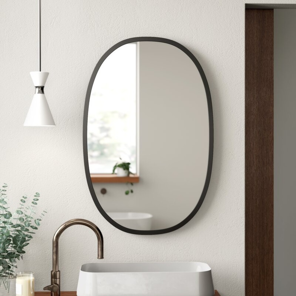 Umbra Hub Oval Mirror 18” x 24” - Black